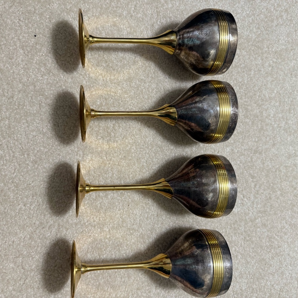 Vintage Silver &  Goblet Set